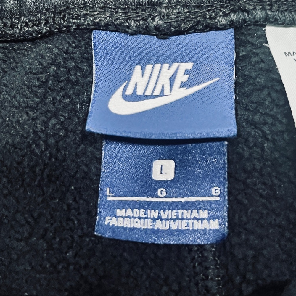 Nike Sz Large 100% Cotton Black Shorts Bottoms Pockets Logo Drawstring Men - Picture 5 of 7